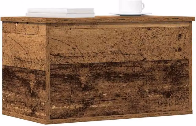 Berkfield Home Rustic Brown Storage Box in Engineered Wood, W/D/H: 60 x 35 x 35 cm