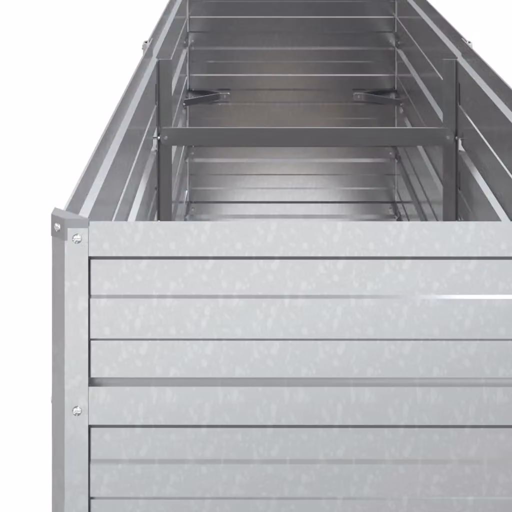 Berkfield Home Garden Galvanised Steel Raised Bed in Silver, W/D/H: 160 x 40 x 77 cm – 3
