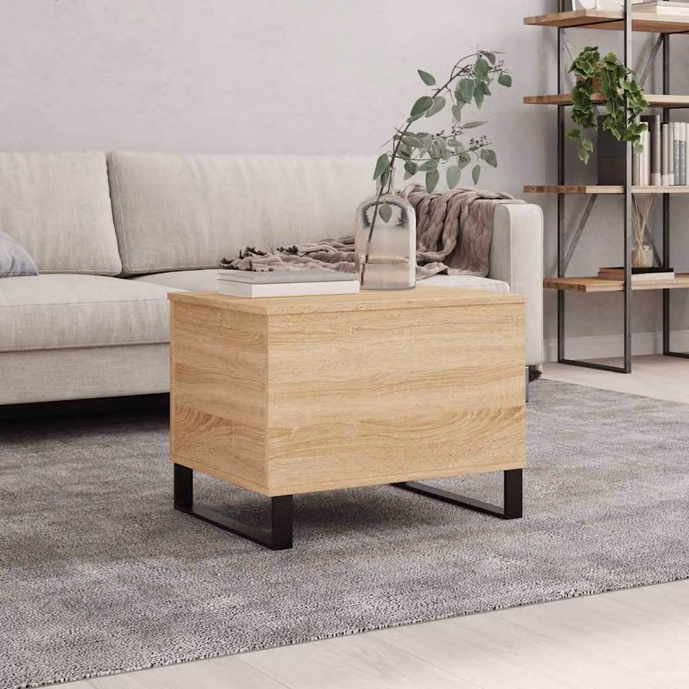 Berkfield Home Sonoma Oak Coffee Table in Brown, W: 60 cm, D: 44.5 cm, H: 45 cm – 1