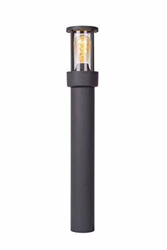 Lucide Lori Anthracite Aluminium Bollard Garden Light with Dusk Sensor and E27 Socket