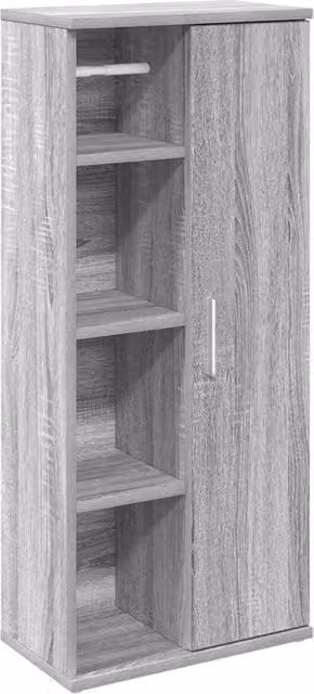 Berkfield Home Grey Sonoma Bathroom Cabinet with Roll Holder, W: 39 cm, D: 22 cm, H: 90 cm
