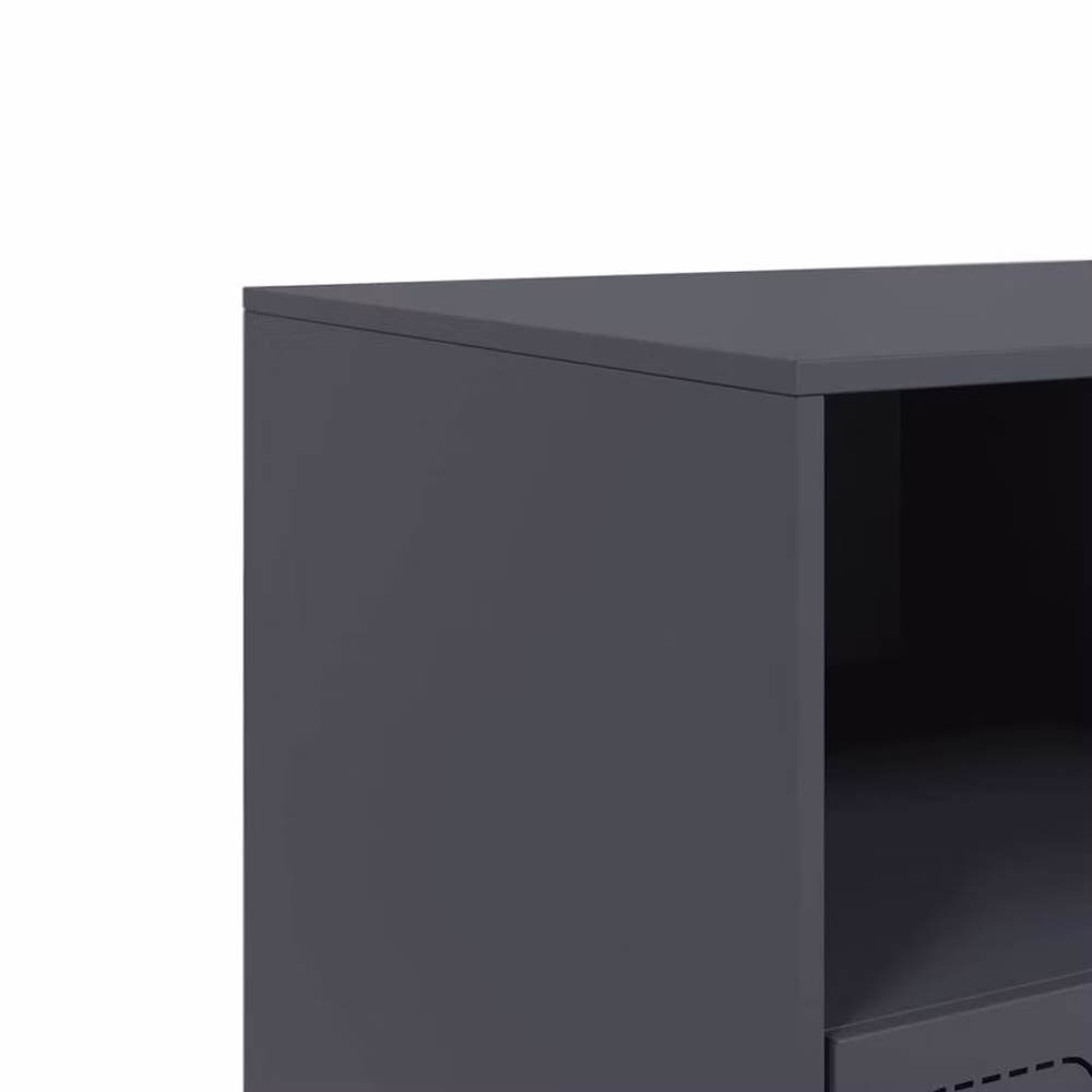 Berkfield Home Anthracite Steel TV Cabinet in Dark Grey W/D/H: 99 x 39 x 44 cm – 5