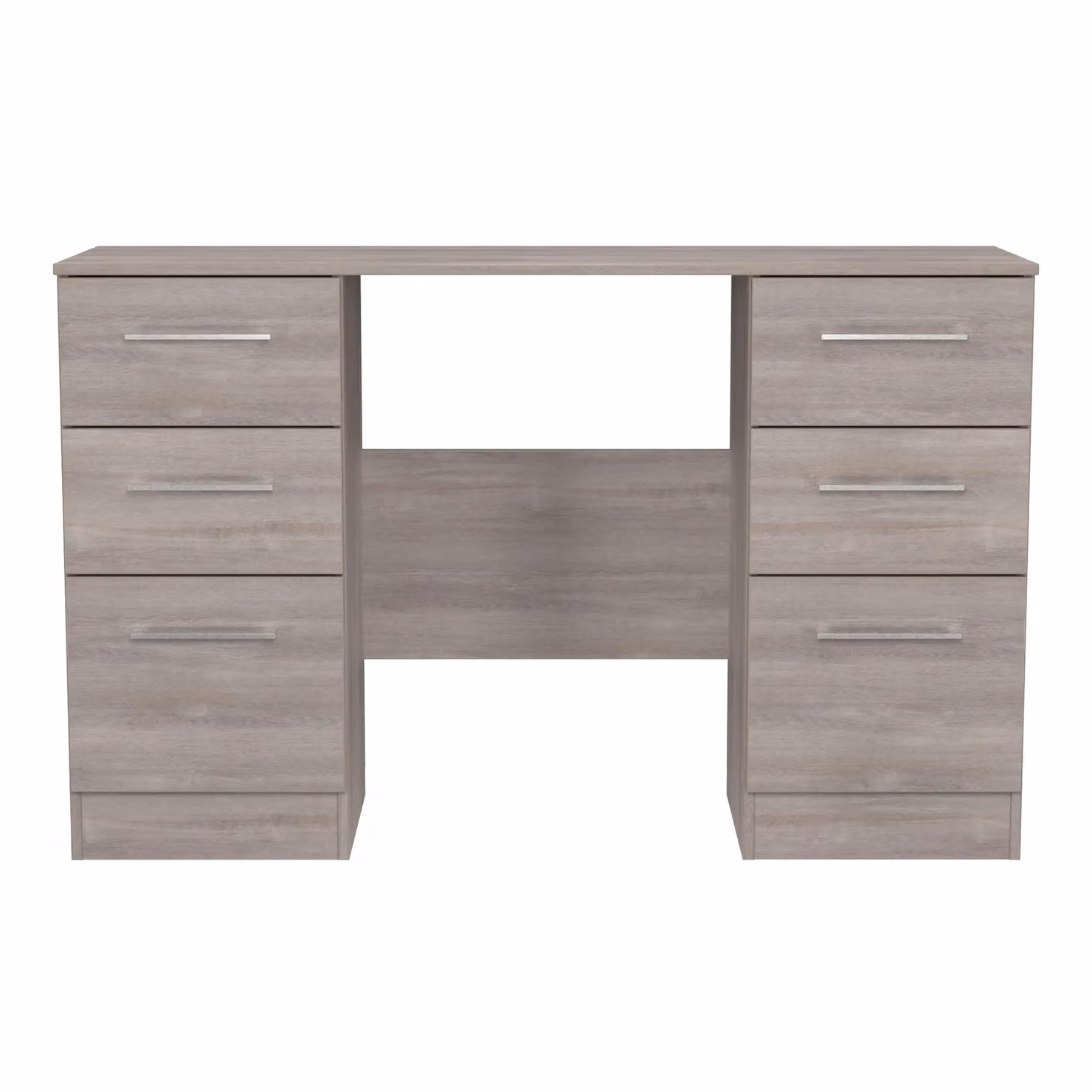 Ready Assembled 2 U Gloucester 6 Drawer Kneehole Desk in Light Grey – 2