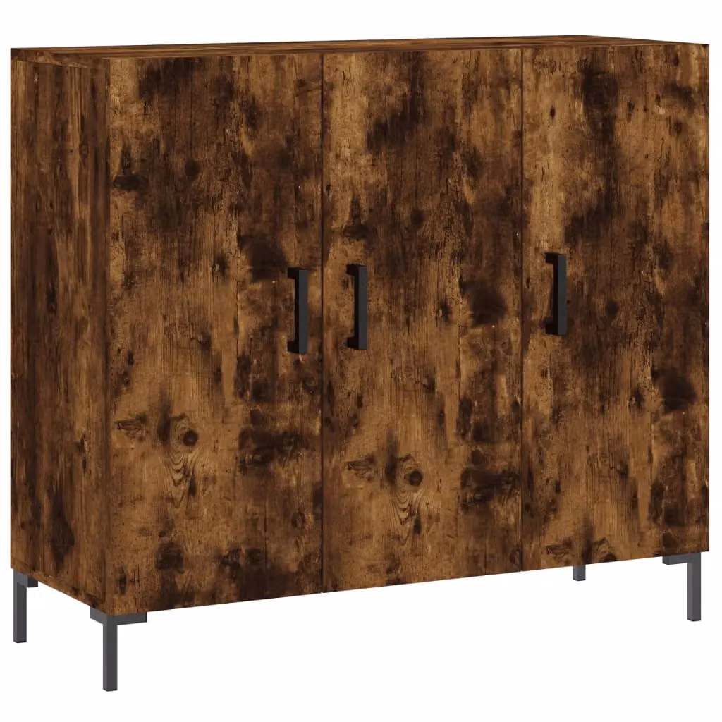 Berkfield Home Smoked Oak Sideboard in Brown, W/D/H: 90 x 34 x 80 cm – 2
