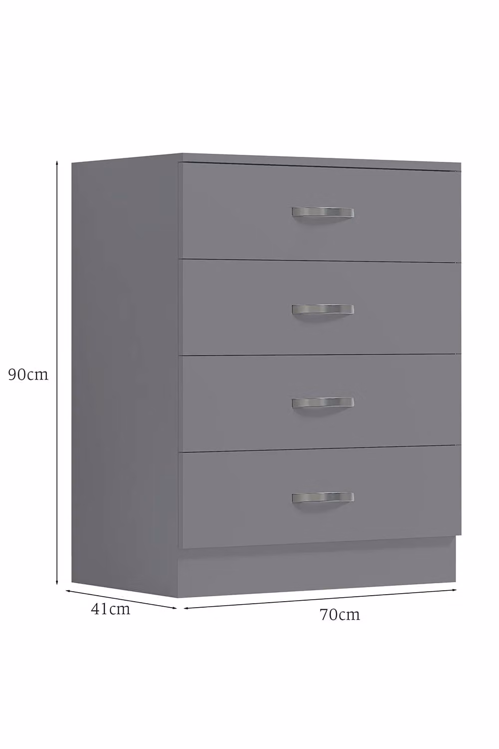 FWStyle Tunis 4 Drawer Chest of Drawers in Matt Grey Finish – 2
