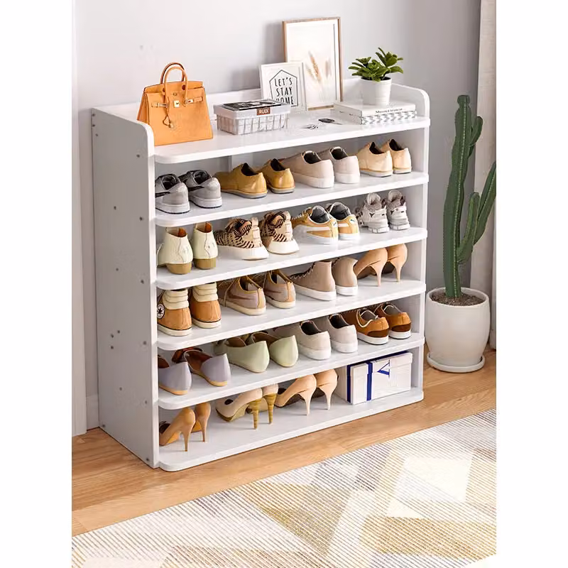 Living and Home 6-Tier Minimalist Shoe Rack in White, Width: 82 cm – 3