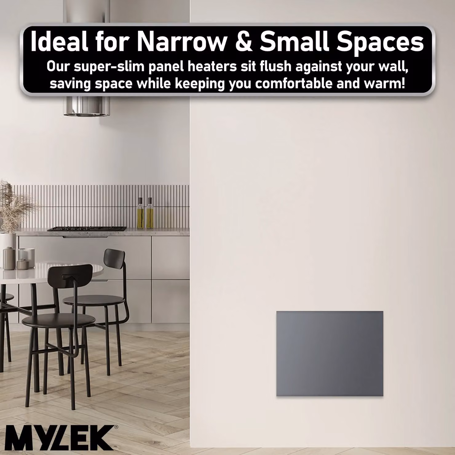 MYLEK 500W Slimline Electric Panel Convector Heater with WiFi App Control in Anthracite – 6