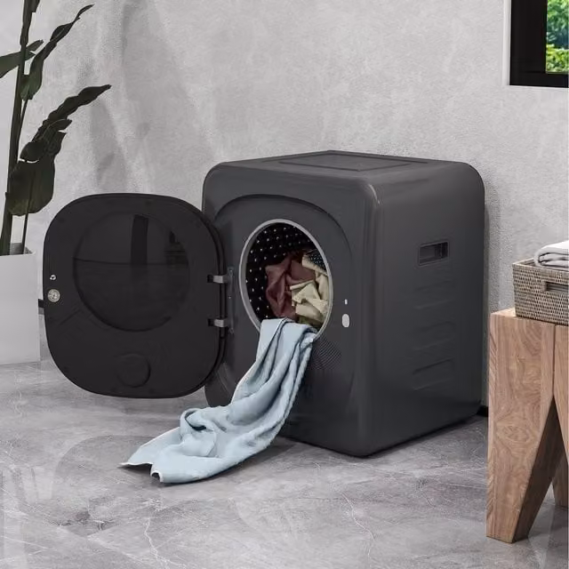 HOMCOM 4kg Vented Front Loader Freestanding Tumble Dryer with Disinfect and Deodorise Modes, Grey