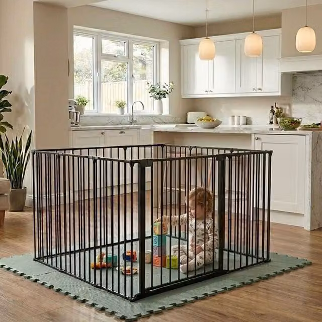Safetots Configurable Play Den in Black with Green Foam Play Mat, W: 144 cm, D: 105 cm, H: 70 cm