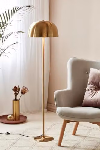 Nordlux Cera Modern Metal Floor Lamp in Gold/Brass and White, H 130 cm x W 40 cm x D 40 cm – 2
