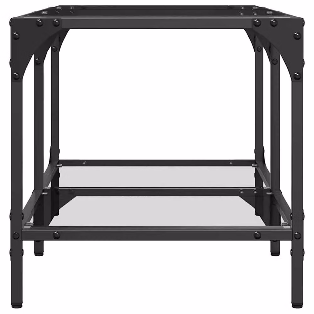 Berkfield Home Modern Rectangular Coffee Table with Transparent Glass Top and Black Steel Frame, W: 78.5 cm, D: 40 cm, H: 40 cm – 4