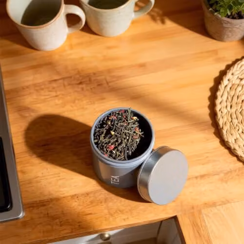Harbour Housewares Metal Tea Storage Canister with Airtight Lid, Grey – 5