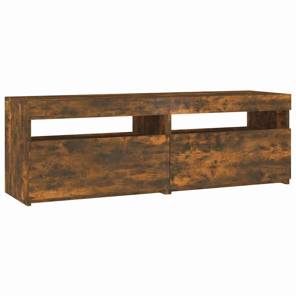 Berkfield Home Modern TV Cabinet with LED Lights in Smoked Oak Brown, W/D/H: 120 x 35 x 40 cm – 3