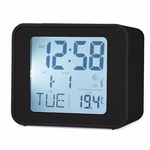 Acctim 71893 Cole Radio Controlled Alarm Clock in Black – 2