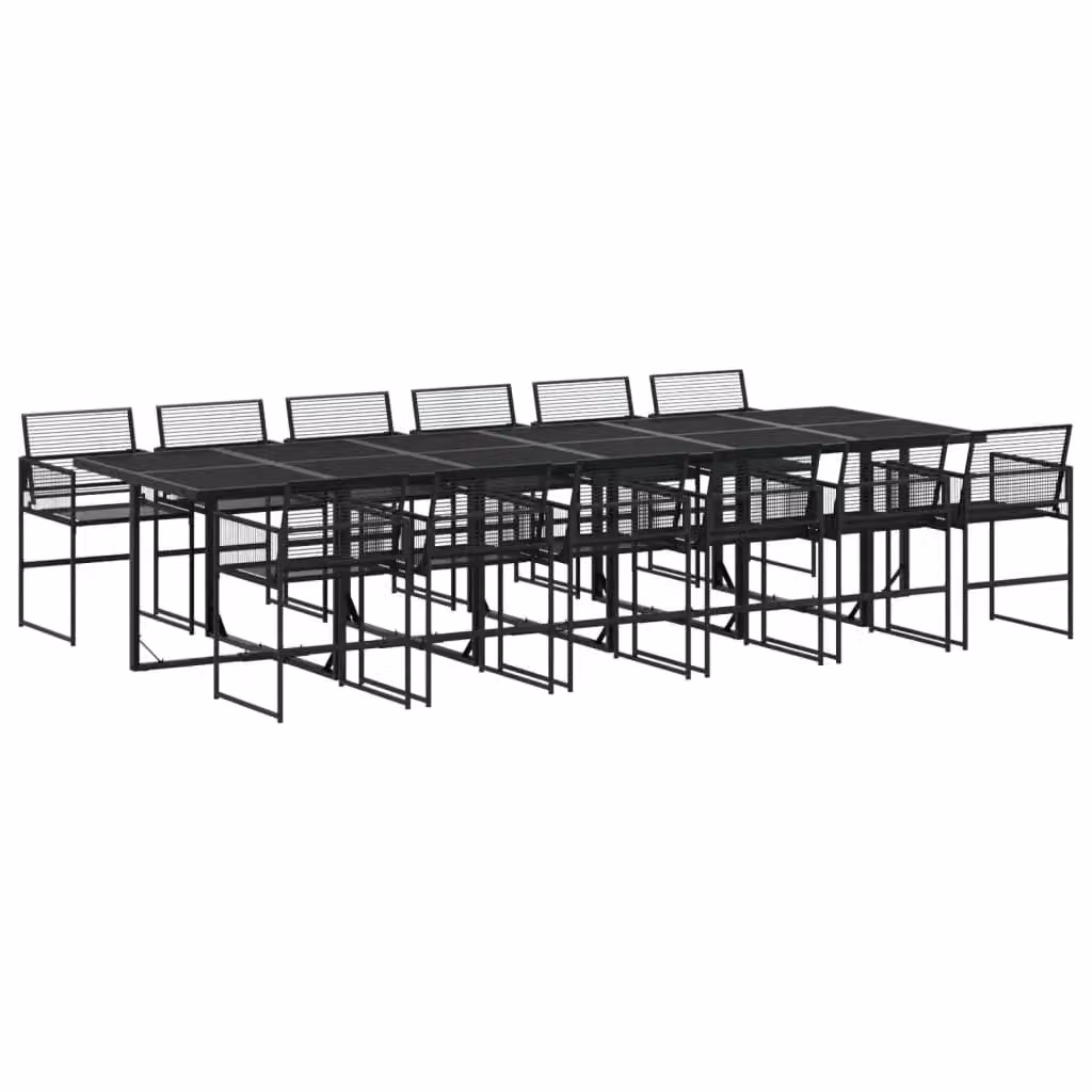 Berkfield Home 13 Piece Black Poly Rattan Garden Dining Set – 2