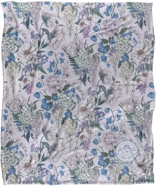 Netflix Bridgerton Lady In Silver Floral Soft Throw Blanket, Multicolour, W: 152 cm, D: 127 cm