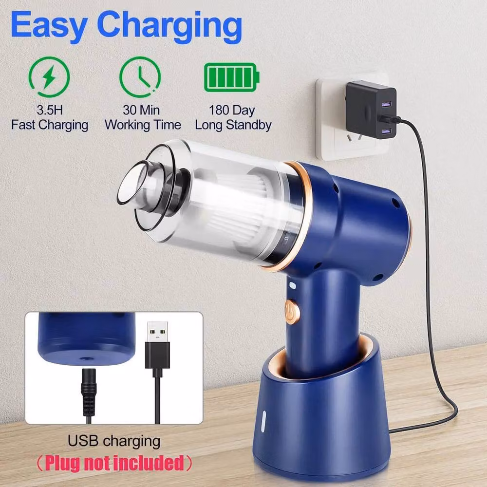 FLAVORA Cordless Rechargeable 2-in-1 Electric Air Duster Blower, Blue – 6