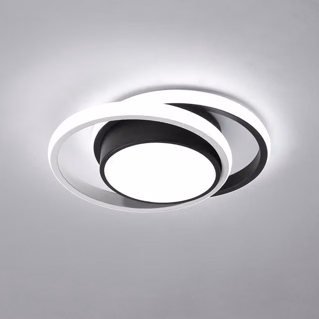 Pheashine Modern Round LED Ceiling Light, 36W, Black and White, Diameter: 27 cm