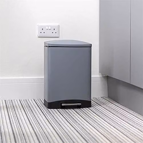 Calitek 6 Litre Pedal Waste Bin with Soft Close Lid and Removable Inner Bucket, Grey – 2