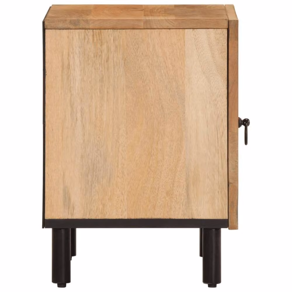 Berkfield Home Mango Wood Bedside Cabinet in Brown, W/D/H: 40 x 33 x 46 cm – 5