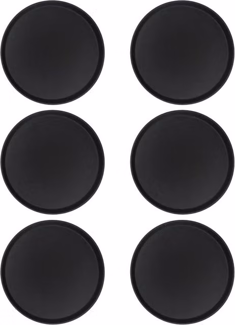 Argon Tableware Black Round Non-Slip Serving Trays, Pack of 6, Diameter: 45.5 cm – 6