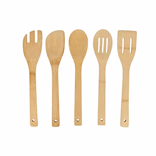 Natural Elements 5-Piece Bamboo Kitchen Utensil Set in Brown – 1