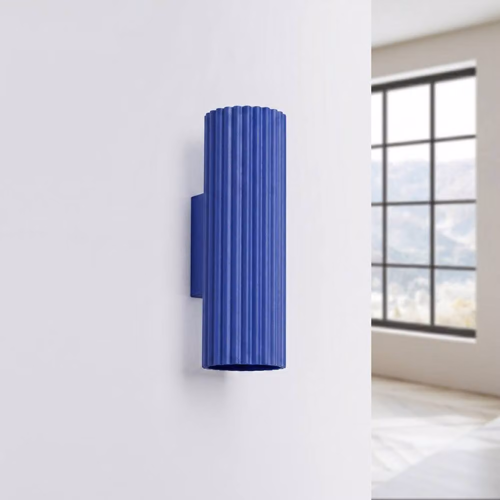 Sollux Lighting minimalist double cylinder wall lamp in blue, W/D/H: 20 x 6.5 x 8.5 cm – 2