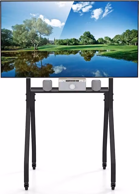 COSTWAY Rolling Mobile TV Cart for Screens in Black