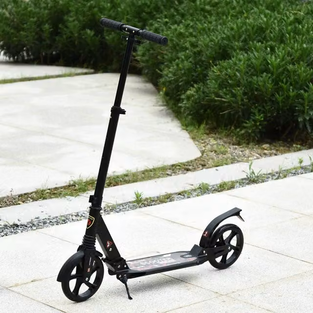 HOMCOM Foldable and Height-Adjustable Kick Scooter with Brake in Black