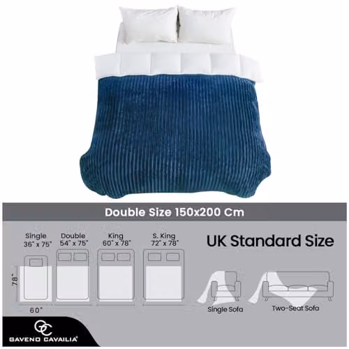 Gaveno Cavailia Blue Fleece Throw Blanket, W/D/H: 150 x 200 cm – 6