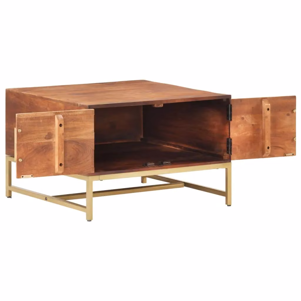 Berkfield Home Rustic Square Coffee Table in Brown Solid Acacia Wood, W/D/H: 67 x 67 x 45 cm – 2