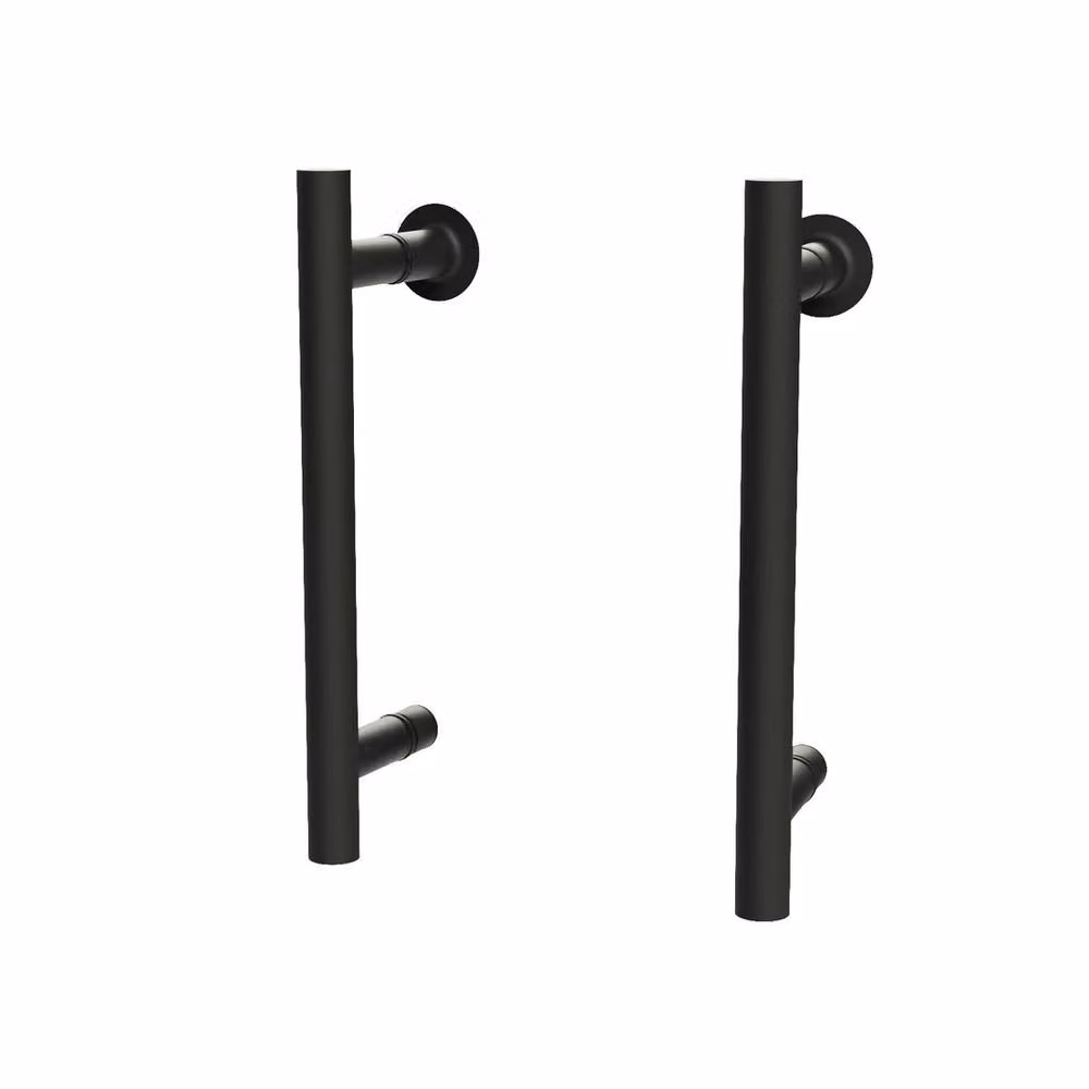 VOGREX Pair of Black Round Shower Door Handles with Rosette Set, 140mm Hole Centres – 2