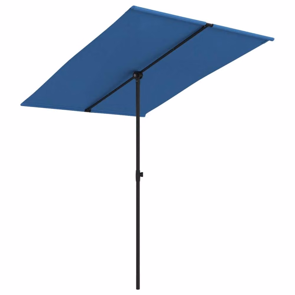 Berkfield Home Outdoor Parasol with Aluminium Pole and Polyester Canopy, Azure Blue, W: 200 cm, D: 150 cm – 2
