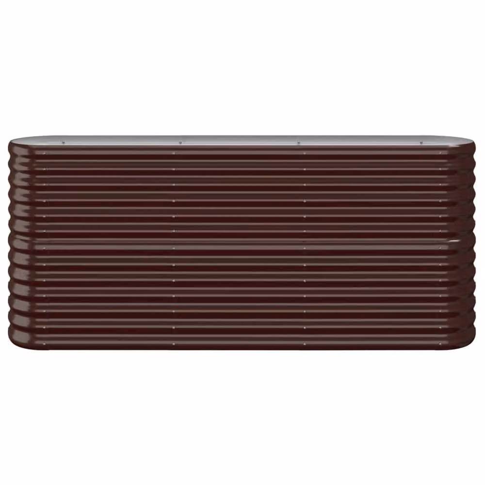 Berkfield Home Garden Powder-coated Steel Raised Bed in Brown, W: 152 cm, D: 40 cm, H: 68 cm – 3