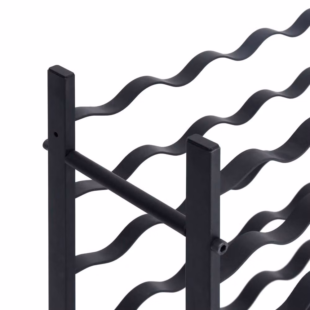 Berkfield Home Wall Mounted Metal Wine Rack for 36 Bottles, Black Matt, H: 64.0 cm x W: 58.5 cm x D: 22.0 cm – 4