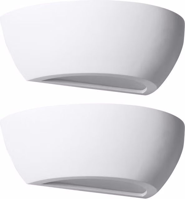 First Choice Lighting Mazzaro Set of 2 White E14 Plaster Wall Lights – 1
