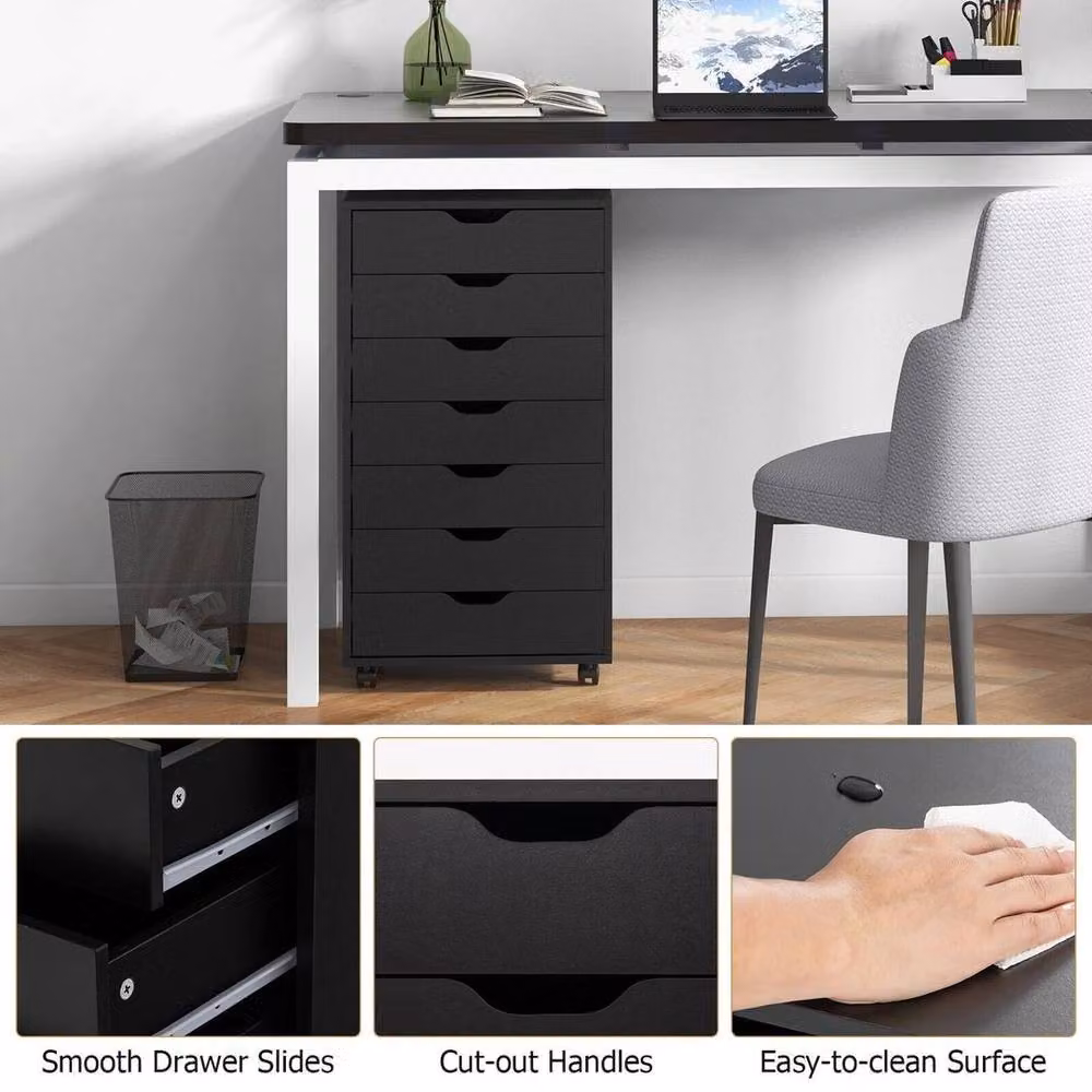 FORGEVIO 7-Drawer Mobile Storage Cabinet and Dresser Organizer in Black – 5