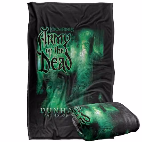 LOGOVISION Lord Of The Rings Army Of The Dead Homage Super Soft Silky Touch Fleece Throw Blanket, Multicolour, W: 91 cm, D: 147 cm – 1