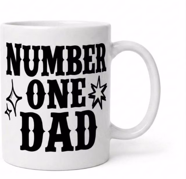 Dyzi Number One Dad Ceramic Coffee Mug in White