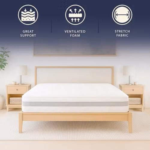 The White Stone Single Memory Foam Mattress, White, H 20 cm, W 80 cm x D 190 cm – 2