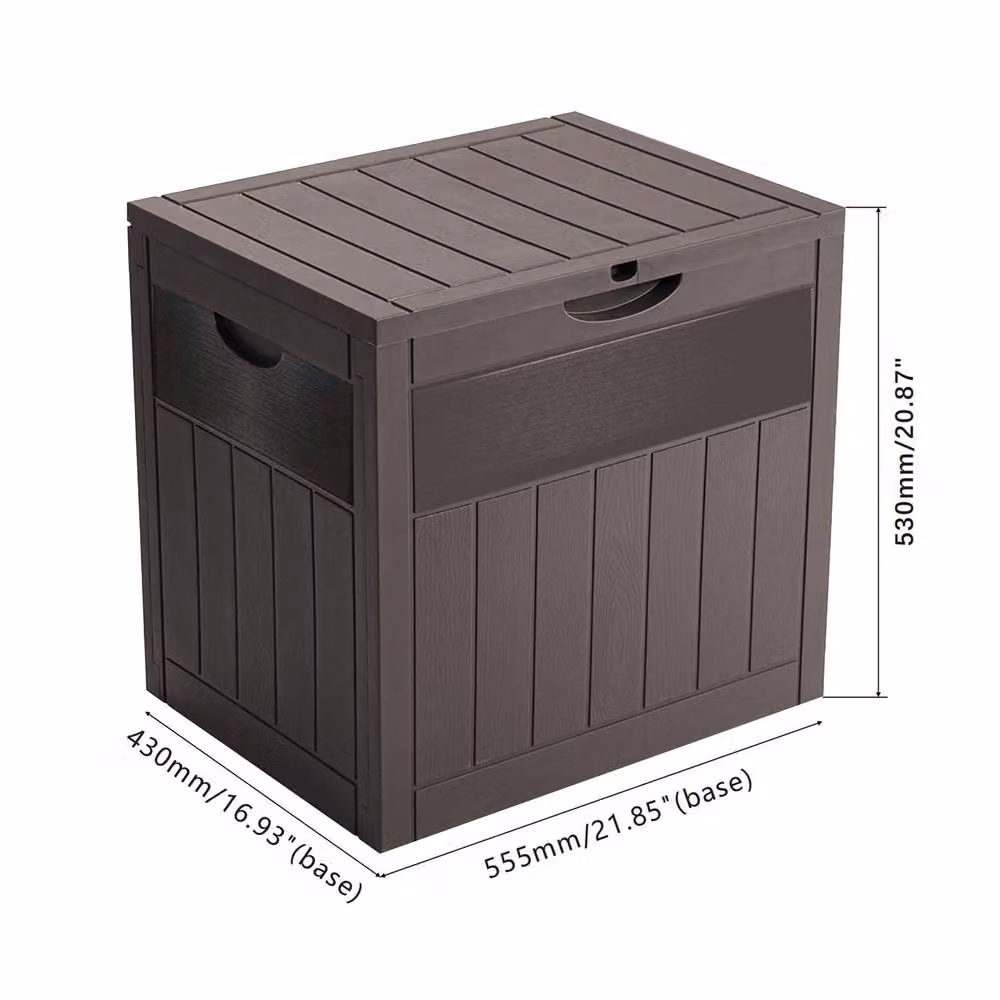 Living and Home 126L Brown Plastic Garden Storage Box with Combination Padlock – 7