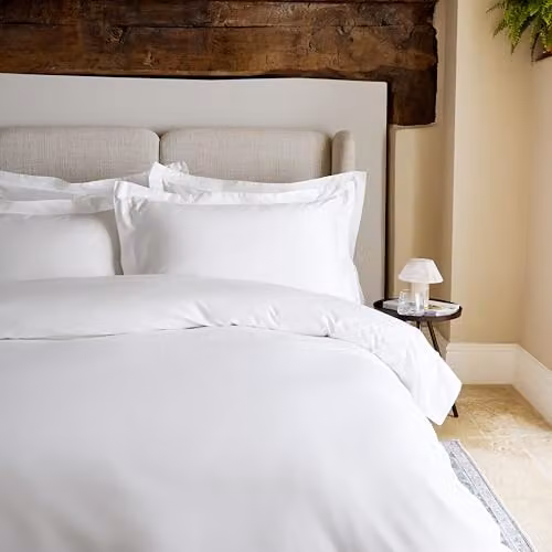 Christy Premium Mako Satin King Fitted Sheet, 500 Thread Count, White, W/D/H: 180 x 200 cm – 3