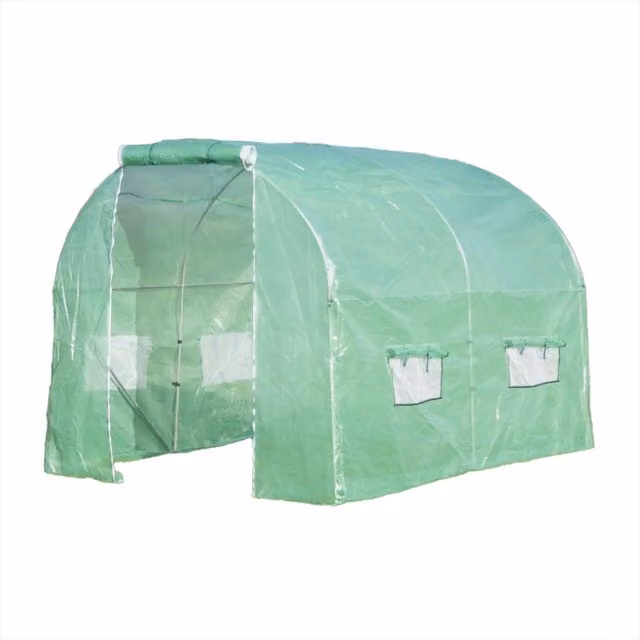 Primrose Premium Green Polytunnel with Galvanised Steel Frame W: 4 m, D: 2 m