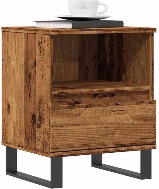 Berkfield Home Modern Bedside Cabinet in Brown Old Wood, W/D/H: 40 x 35 x 50 cm – 1