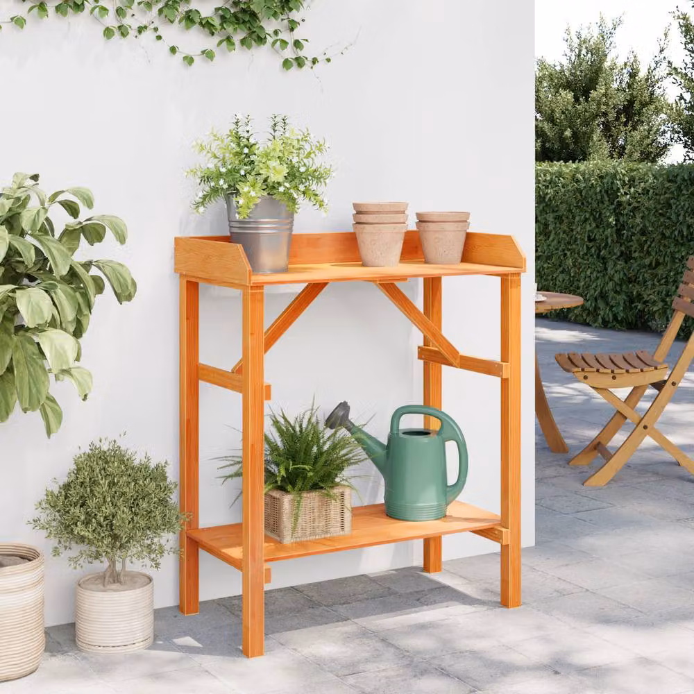 Berkfield Home Garden Acacia and Pine Wood Potting Table, Brown, W/D/H: 75 x 40 x 90 cm – 3