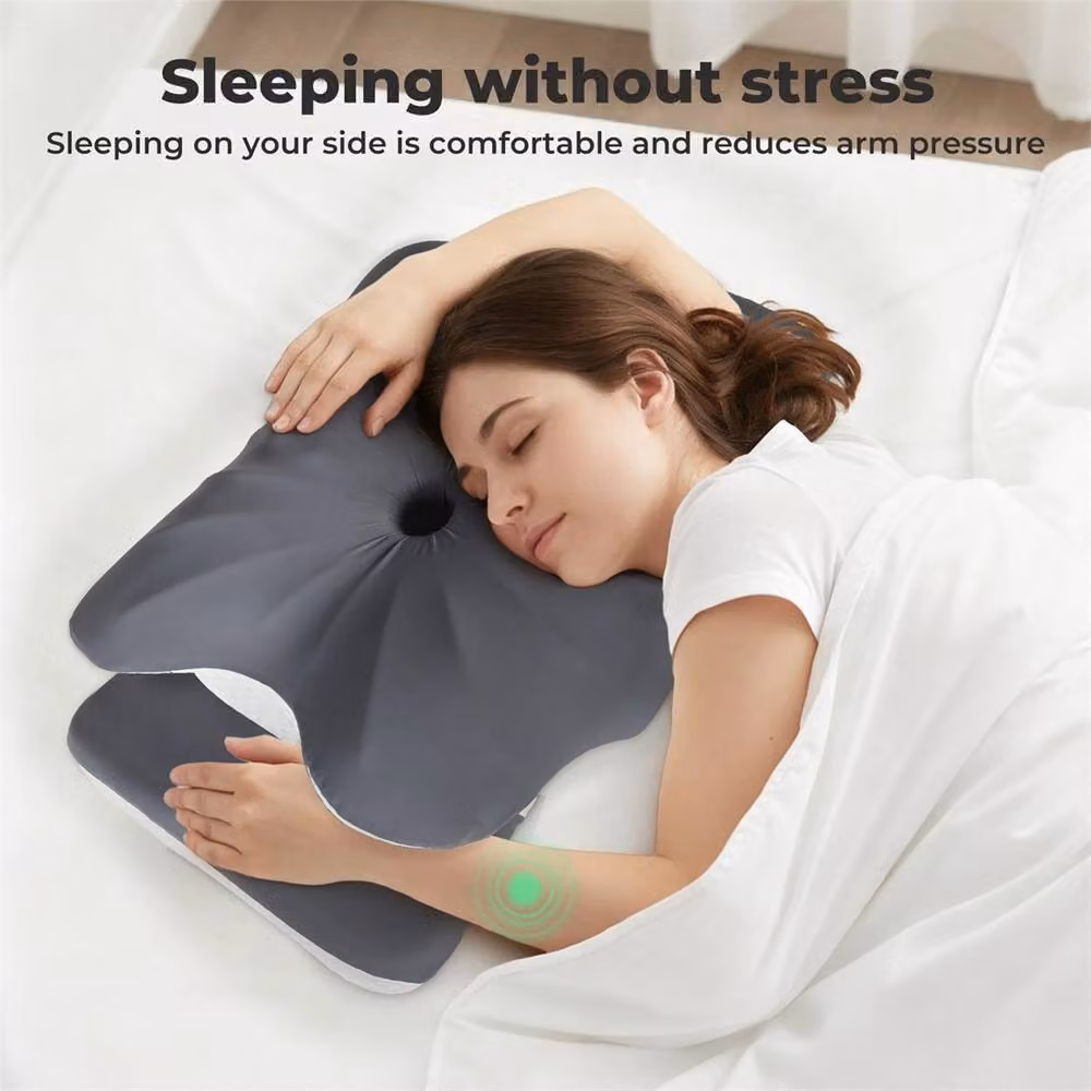 Nordara Ergonomic Butterfly Neck Pillow in Grey with Removable Machine Washable Cover – 4