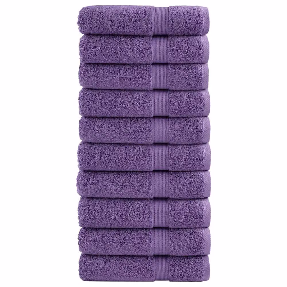 Berkfield Home SOLUND Premium Cotton Terry Bath Towels, 10 Piece Set, Purple, W: 150 cm, H: 100 cm, 600 gsm – 2