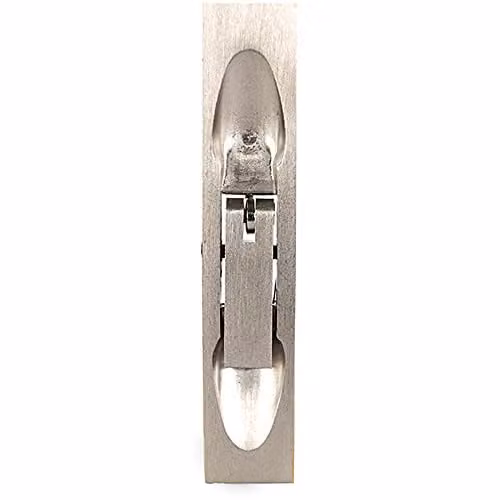 Loops Lever Action Concealed Flush Door Bolt with Flat Keep Plate in Brushed Silver Stainless Steel, 20.4 x 2 cm – 1