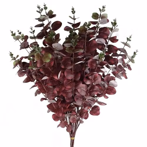 Leaf 100cm Artificial Eucalyptus Foliage in Red – 4
