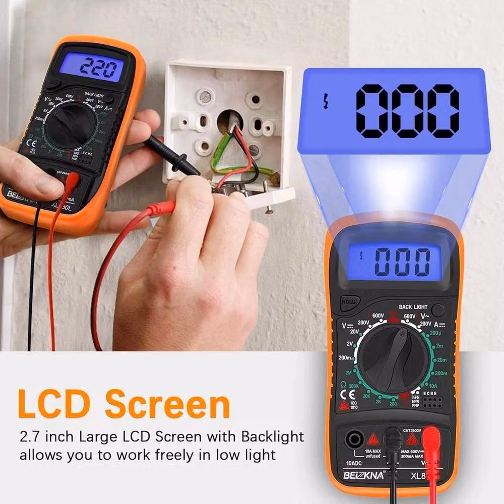 SPETLEK Professional Digital Multimeter Voltmeter and Ohmmeter in Orange and Multicolour – 3